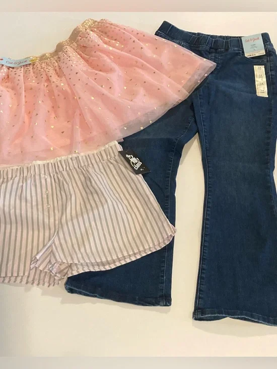 NWT Girls’ Clothes Bundle ~ Jeans, Shorts, Skirt ~ Size XL 14 ~ 3 Pcs - Picture 1 of 9